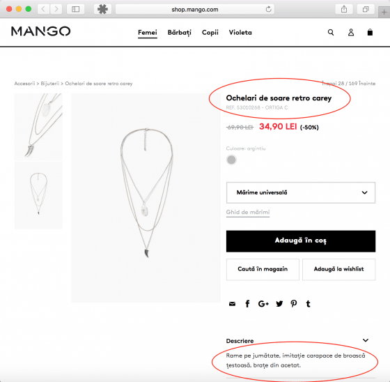 mango ochelari broasca lantisor